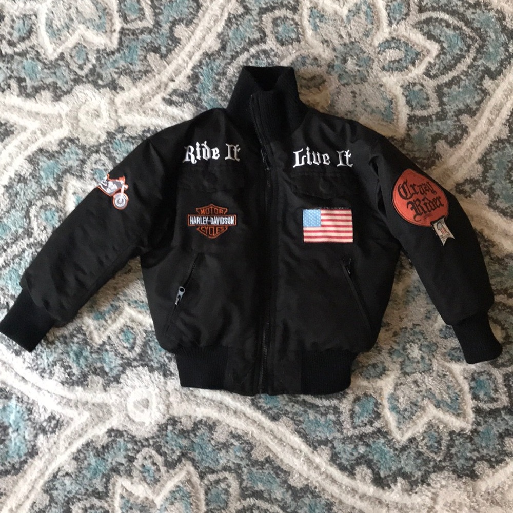 Toddler Harley Davidson reversible puff jacket